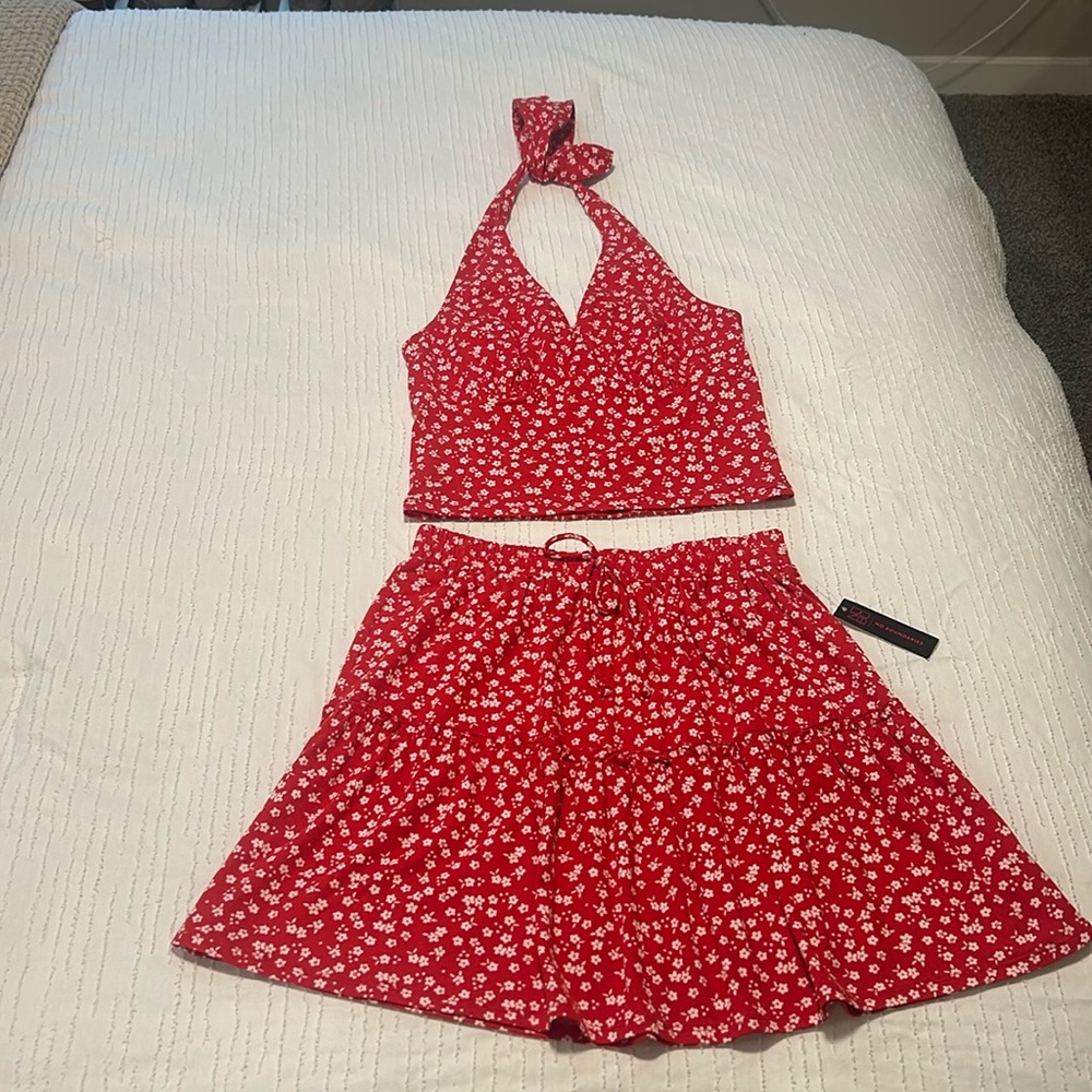 No Boundaries Matching Skirt and Crop Top Set